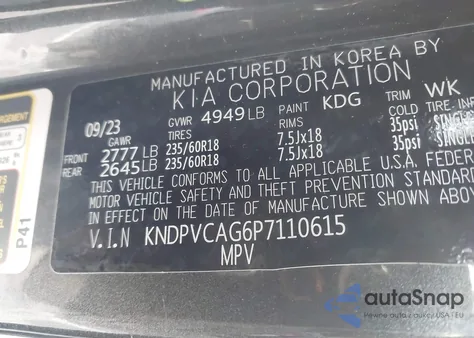 2023 Kia Sportage Hybrid Ex from USA, damaged, VIN KNDPVCAG6P7110615